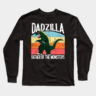 Dadzilla Father Of The Monsters Retro Vintage Sunset Long Sleeve T-Shirt